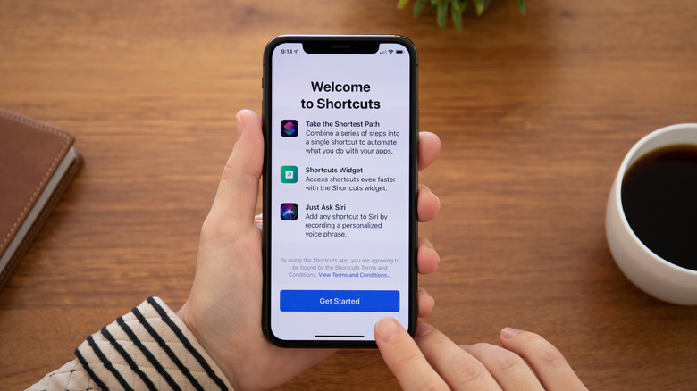 Shortcuts app on an iPhone