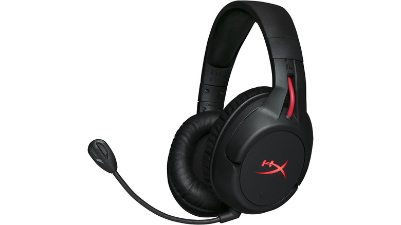 A black and red HyperX Cloud Flight on a white background