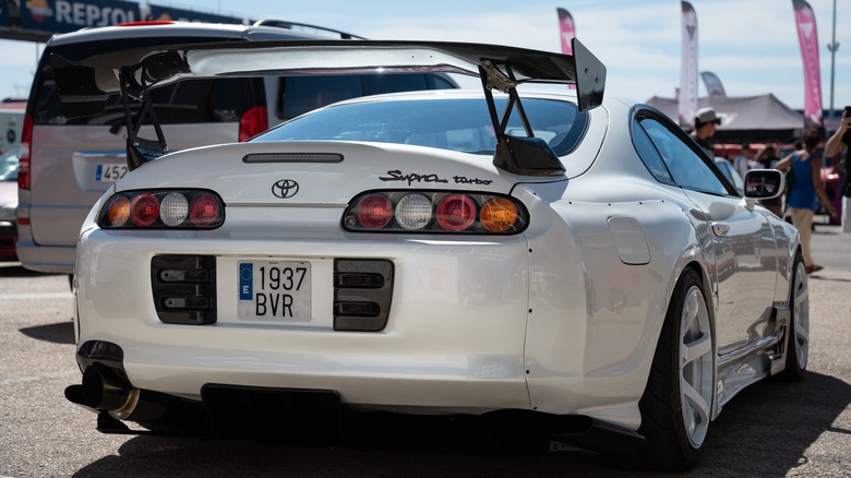 A Supra MK4 from the rear