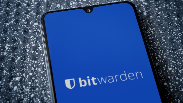 Android phone with Bitwarden app open