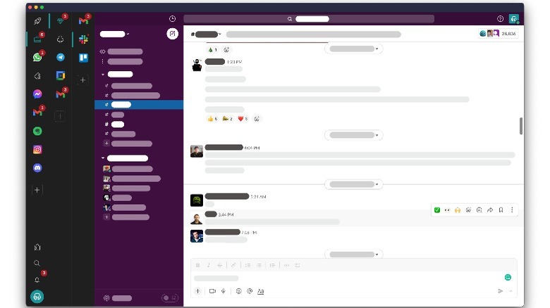 Rambox showing Slack channel