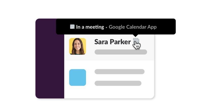 Illustration of Slack integration with Google Calendar