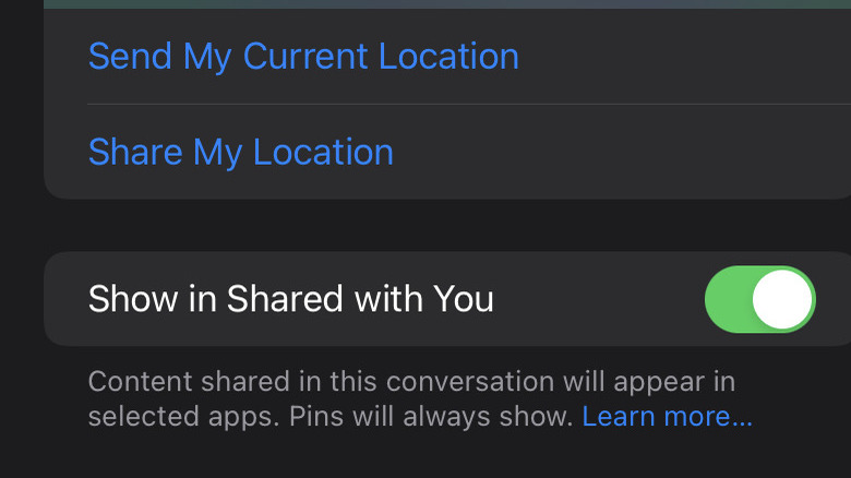 Share location in iMessage