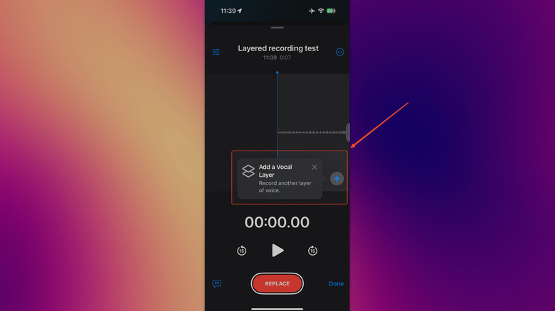 Layered recording voice memos app