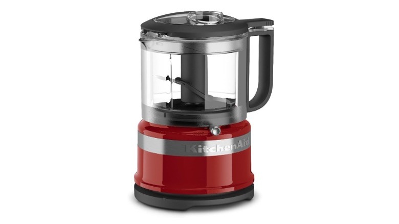 A KitchenAid KFC3516ER Mini Food Chopper against a white background