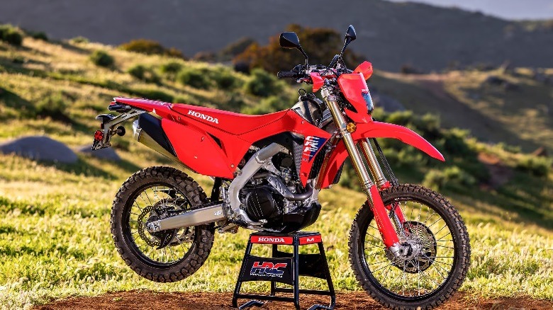 a red Honda CRF450L