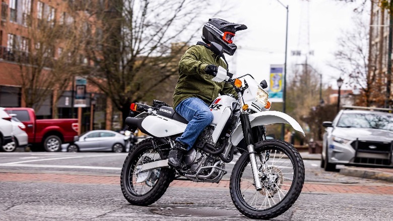 a white Honda XR650L