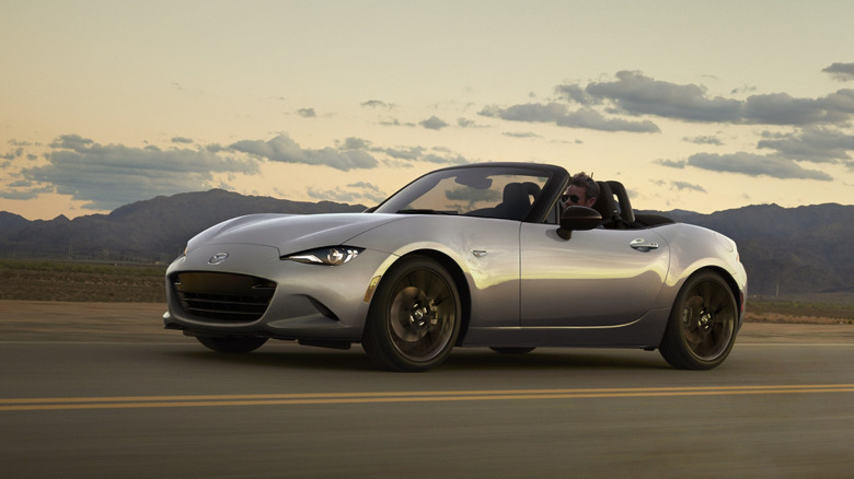 2025 Mazda MX-5 Miata driving at speed