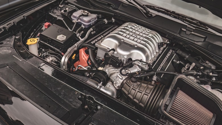 A HEMI engine under the hood