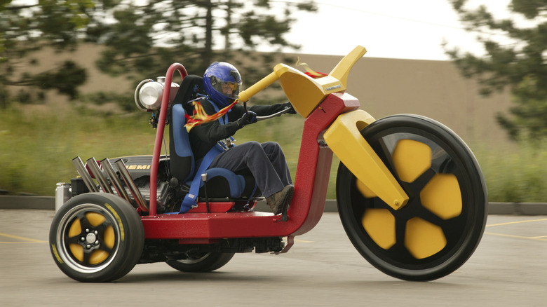 Person riding a HEMI-powered trike