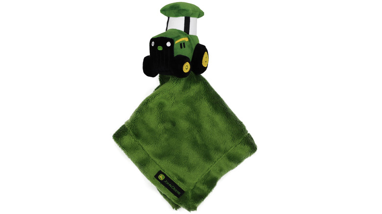 John Deere Tractor Cuddle Blanket on white background.