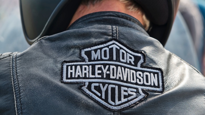 rider wearing a Harley-Davidson motorcycle jacket