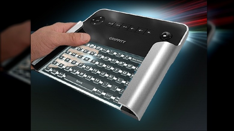 grippity handheld back typing keyboard holding