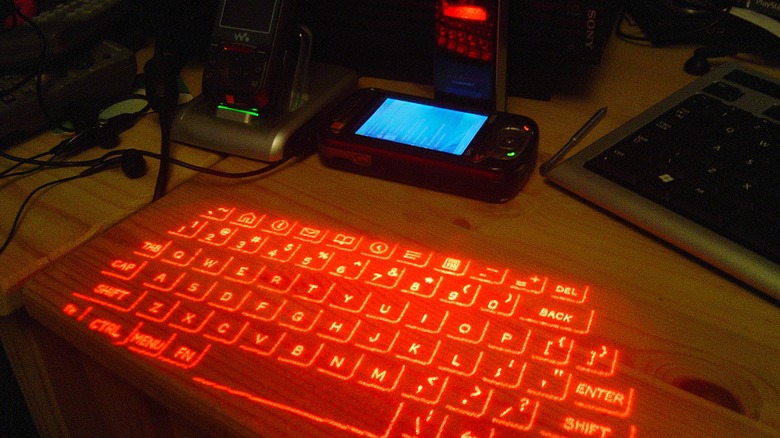 projection laser keyboard desk