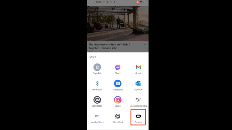 sharing link to oculus app