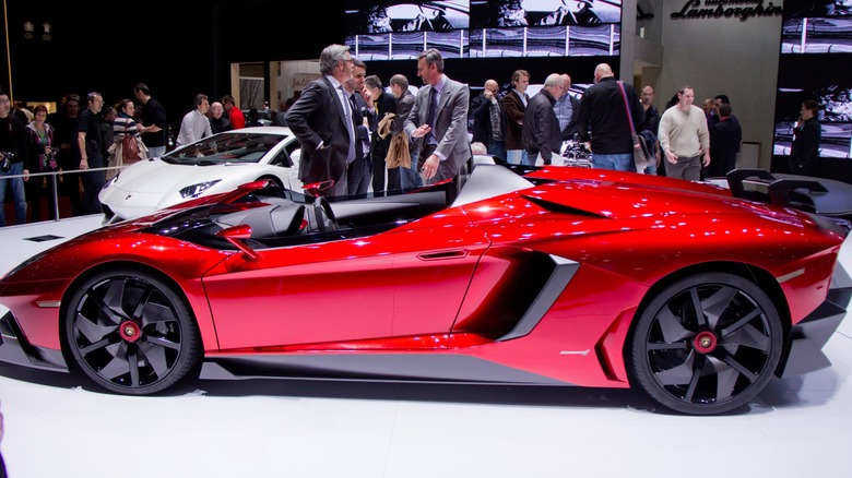 Lamborghini Aventador J in the showroom