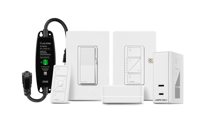 Six Lutron products lined up