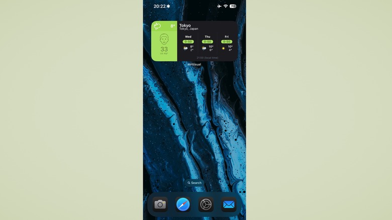 Air Visual app on homescreen