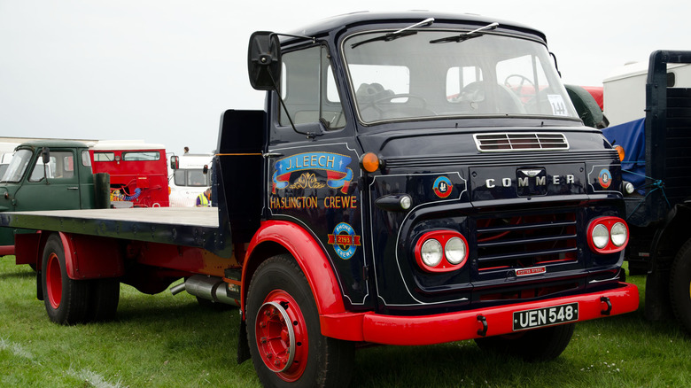 Commer Flatbed truck with a Rootes TS3 opposed piston engine