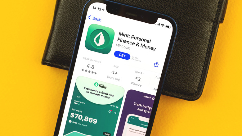 Mint Personal Finance on an iPhone