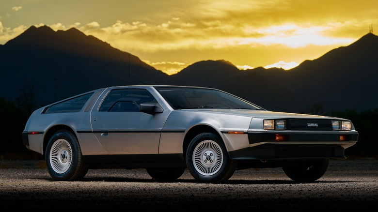 DeLorean DMC-12 at sunset