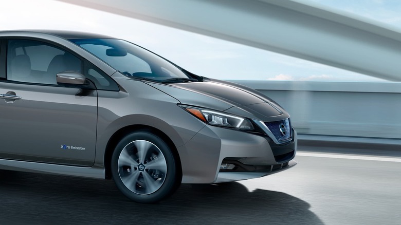 Nissan Leaf driving