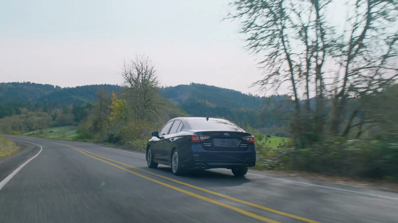 Subaru driving away