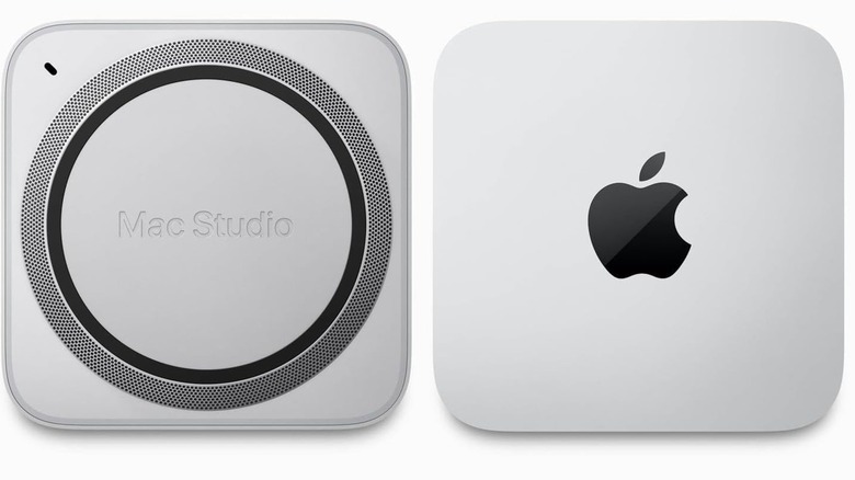 Amazon product photos of Mac Studio, front and back