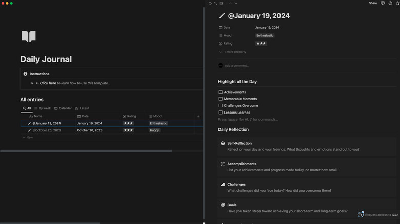 The Daily Journal template