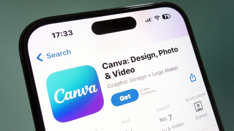 Canva app on a smartphone.