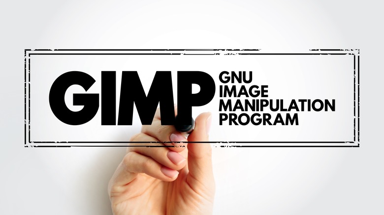 Gnu Image Manipulation Program written inside a rectangle