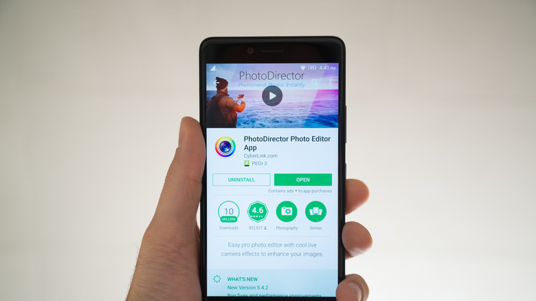 Photodirector application on google play store on smartphone