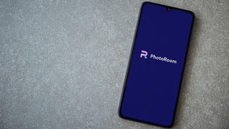 PhotoRoom Studio Photo Editor app launch screen on smartphone