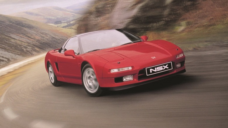 Honda NSX cornering at speed