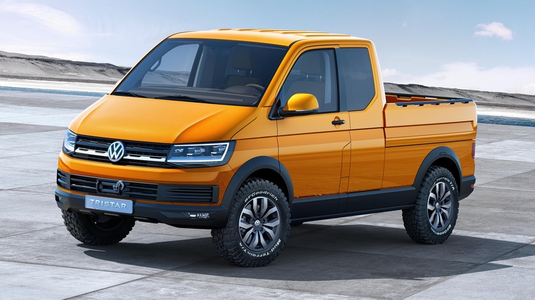 Orange Volkswagen Tristar concept press photo