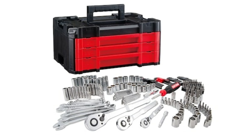 A Craftsman VERSASTACK 230-Piece Tool Set is displayed.