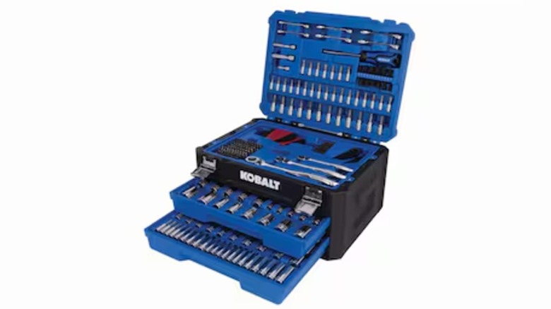 Kobalt 297-Piece Mechanics Tool Set is displayed.