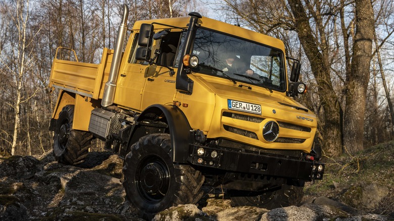 Mercedes-Benz Unimog on rocky trail