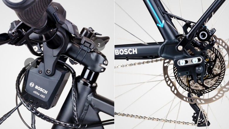 close-up images of Bosche ebike anti-lock brake system