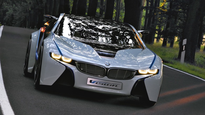 BMW Vision EfficientDynamics driving through forest