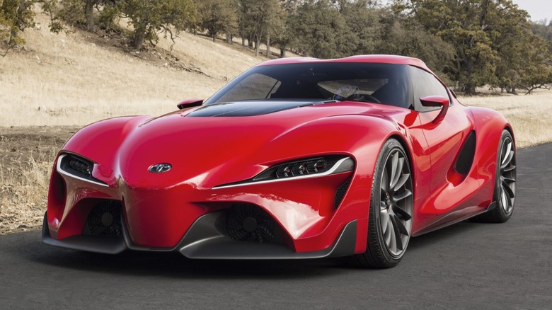 Toyota FT-1 on road through the woods