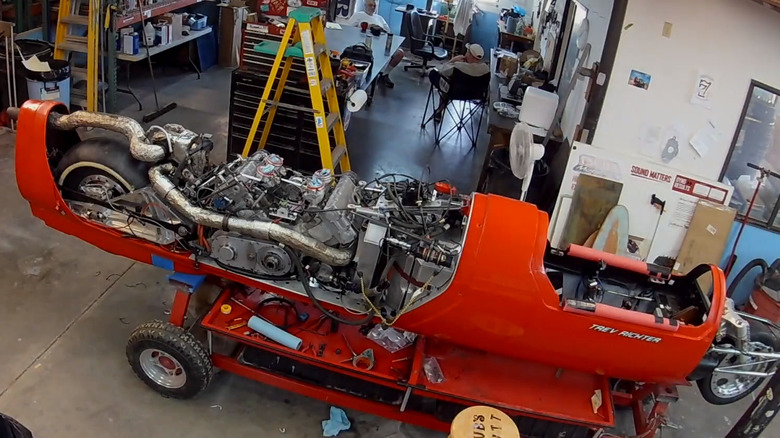 BUB Seven with engine exposed