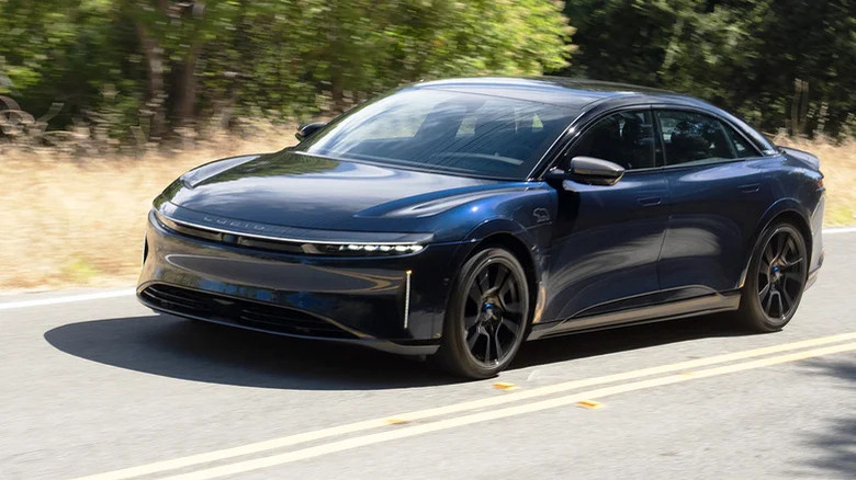 Lucid Air Sapphire on Californian road