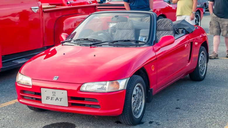 Red Honda Beat roadster kei car