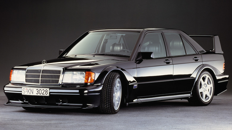 Black Mercedes-Benz Cosworth 2.5-16 with AMG Power Pack studio shot