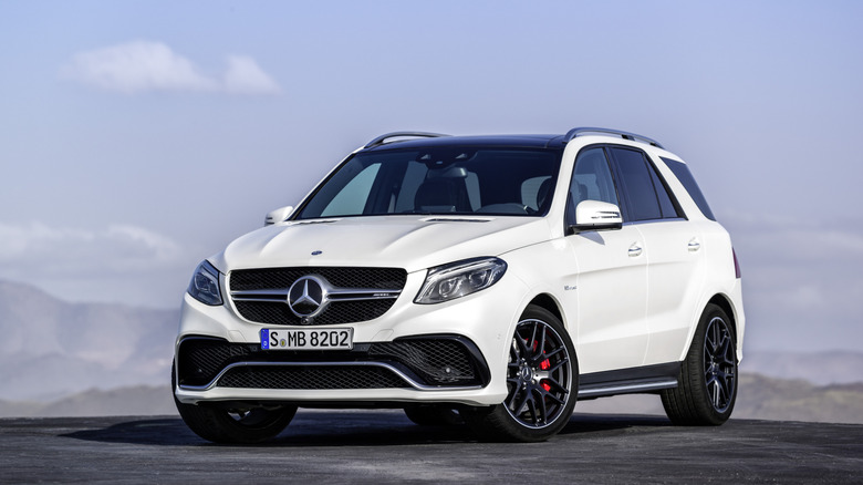 White Mercedes-AMG GLE 63 S front 3/4 view