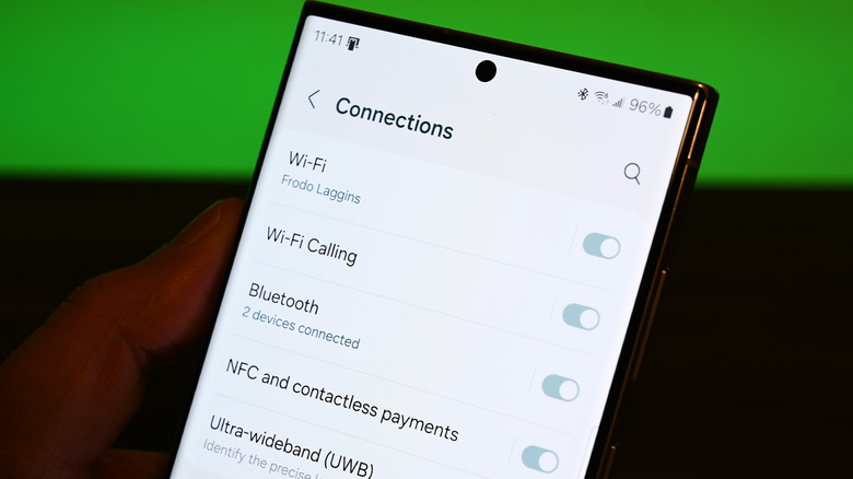 The Connection settings of an Android phone