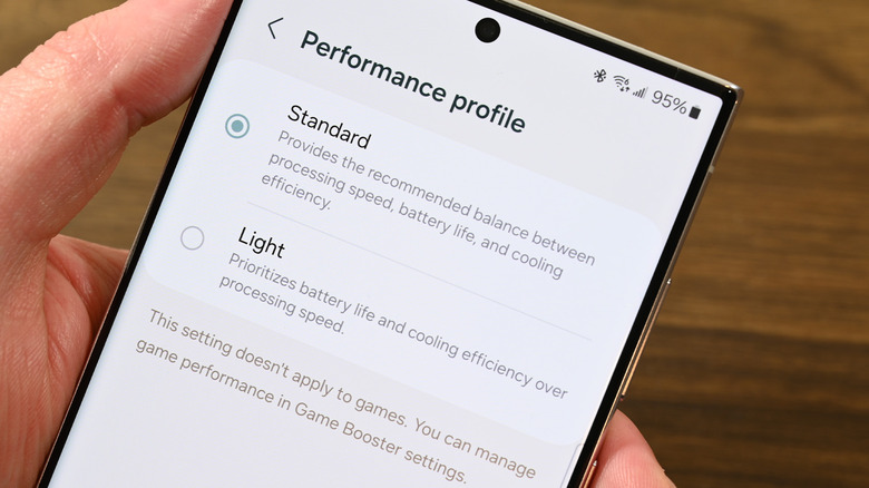 Performance profiles on a Samsung Galaxy S23 Ultra