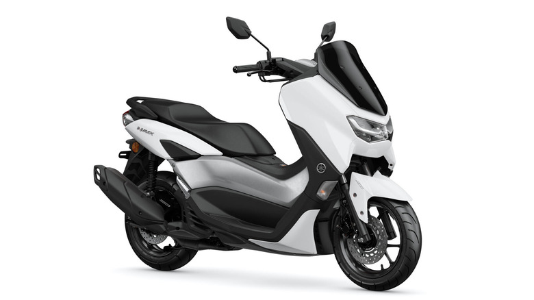 white and black Yamaha NMAX 125 motorcycle