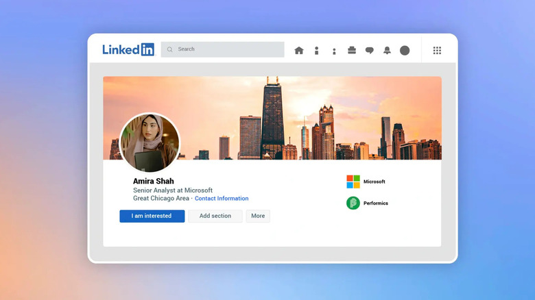 LinkedIn profile mockup